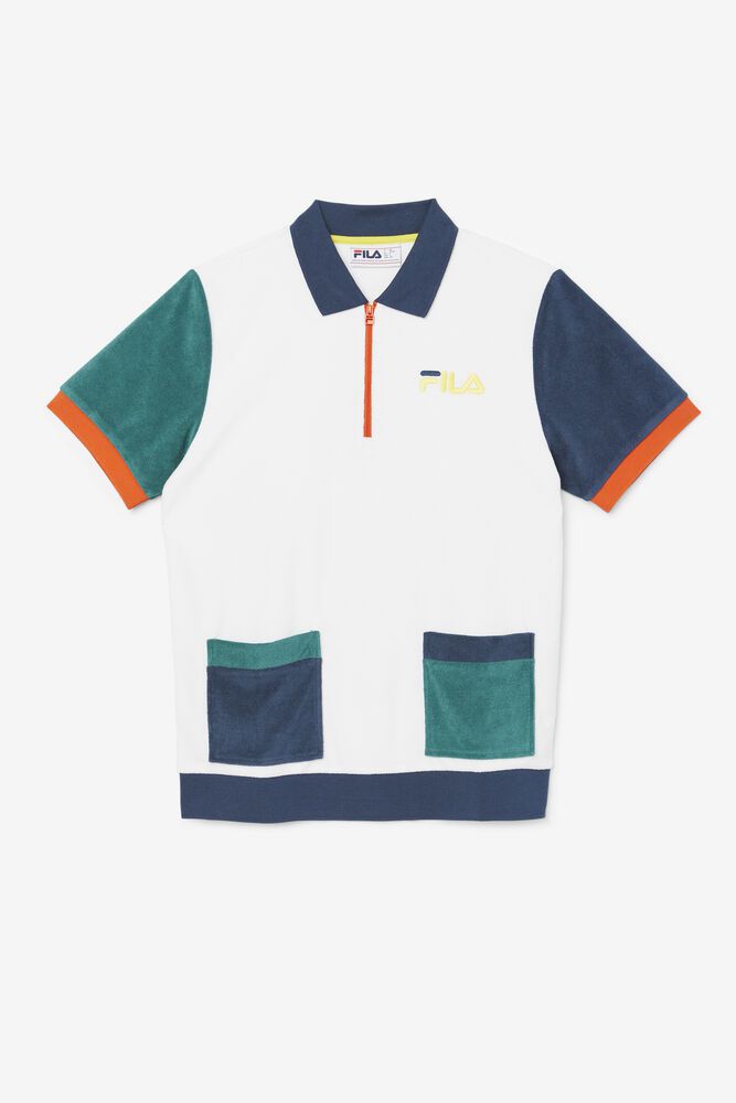 Fila Miesten Polo Analu Valkoinen - NHZJ-01592